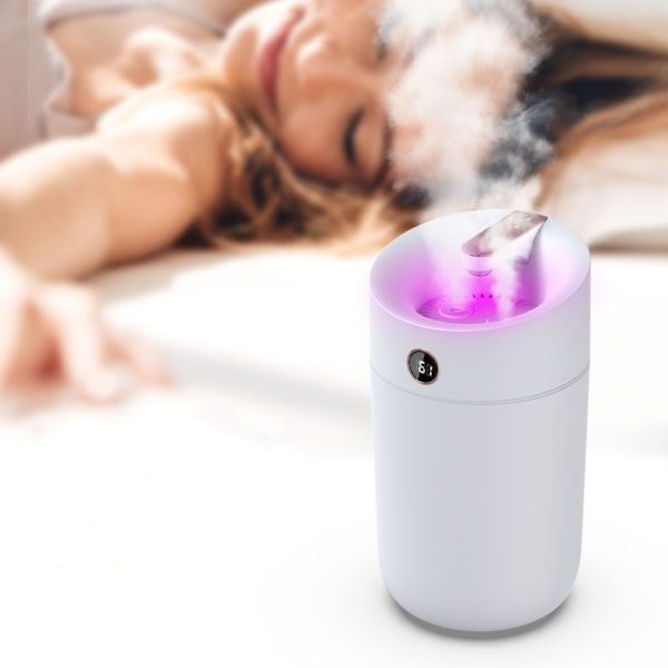 3L dual-spray luftfugter med 3 tågeniveauer, automatisk sluk Hvid