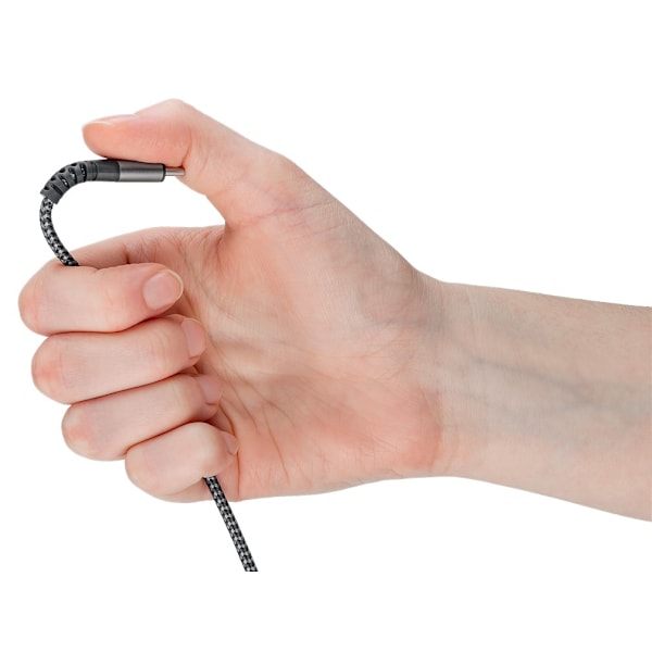2in1 USB-textilkabel, rymdgrå/silver, m