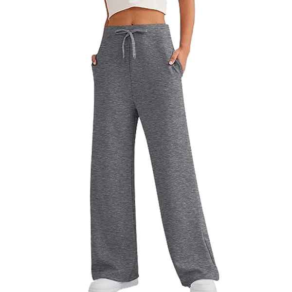 Korkealle ulottuvat casual-housut Harmaa M