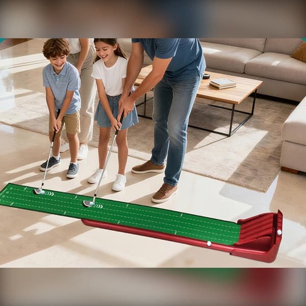 Golf Putting Trainer med Multi-Track System för Precisionsövning Red Red