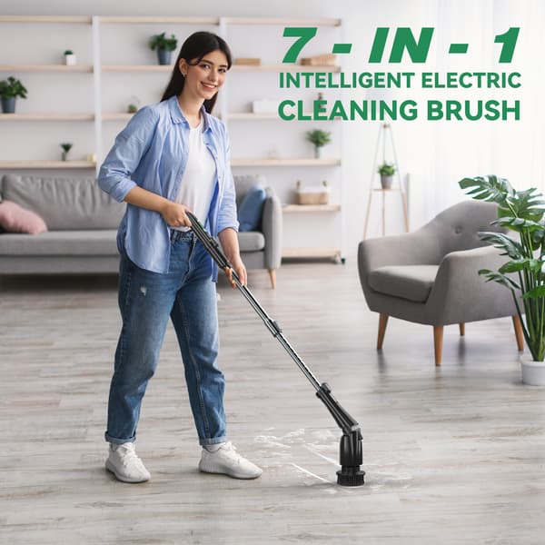 Elektrisk Rengöringsborsteset med Långt Skaft Black Black