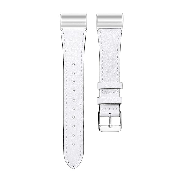 Armband i äkta läder för Fitbit Charge 3/4 Vit