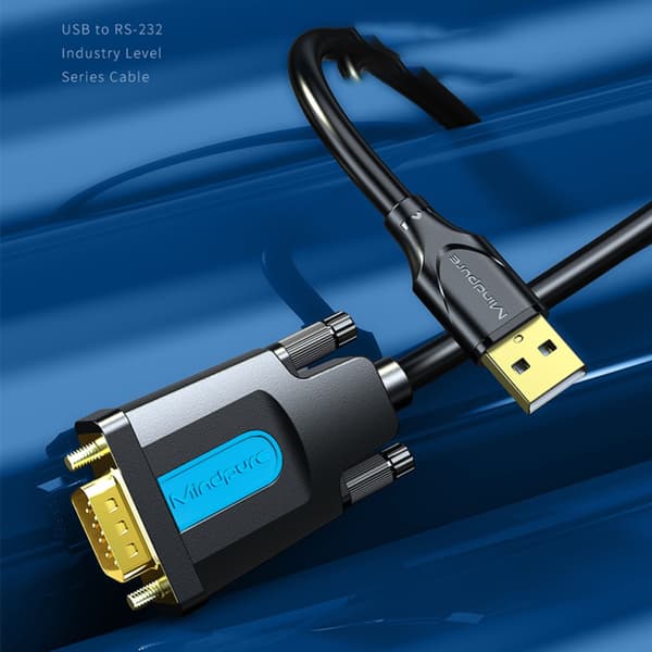 USB til RS232-serielt kabel med DB9-han til DB9-han-stik til printere og kompatible enheder, hurtig stabil dataoverførsel 5 m 5 m