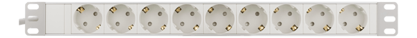 Power outlet, 9xCEE 7/3, 1xCEE 7/7, pet-protected, 3m, white