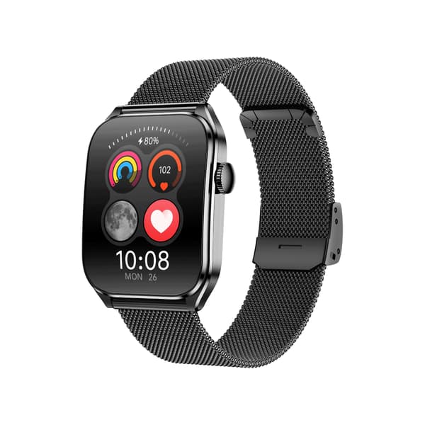 Multifunktionell Smartwatch med AMOLED-skärm, Bluetooth-samtal och Hälsoövervakning Black Black