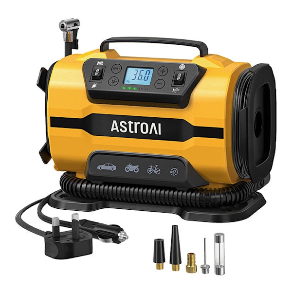 AstroAI ATJ-8366 150 PSI 12V DC/110V AC bærbar hjulkompressor