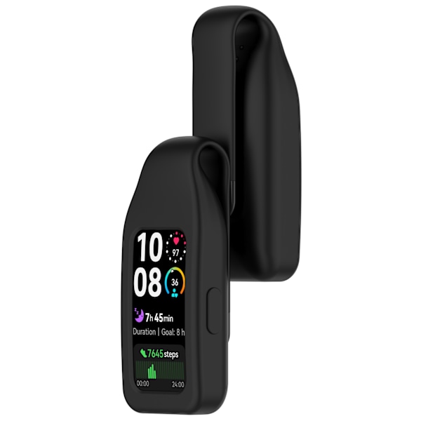 Stålclipsspænde til Huawei Band 10/9/8 - Silikone Sort