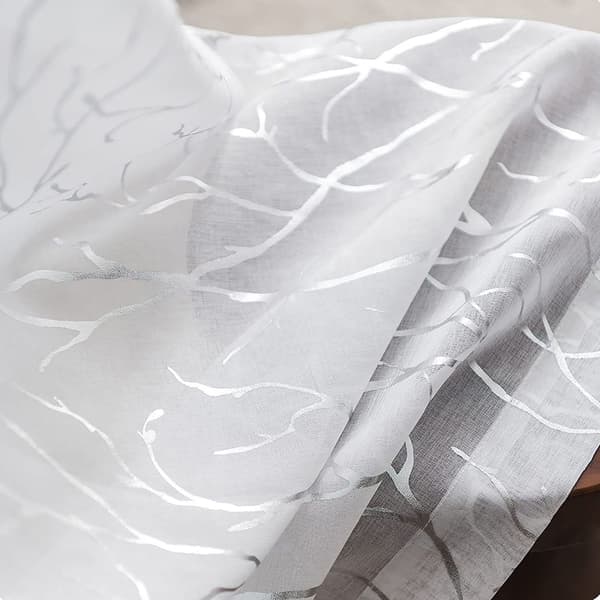 Set med 2 Konst Trädgren Silver Varmstämpling Skira Gardiner - Stångficka White L White L