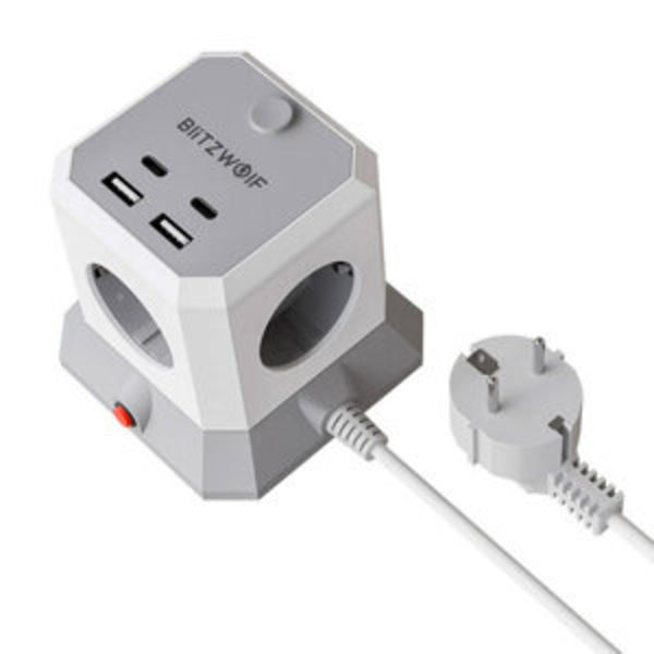 BlitzWolf BW-EC1 4xAC 2xUSB-A 2xUSB-C forlænger