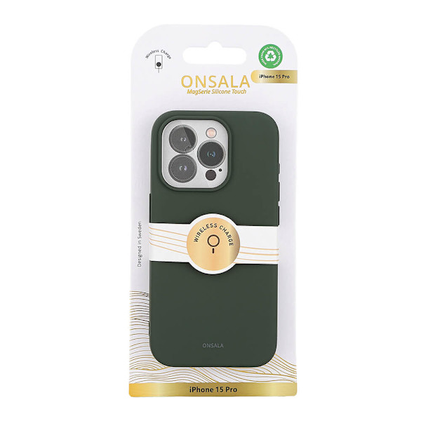 Mobilskal Silikon MagSeries Olive Green - iPhone 15 Pro