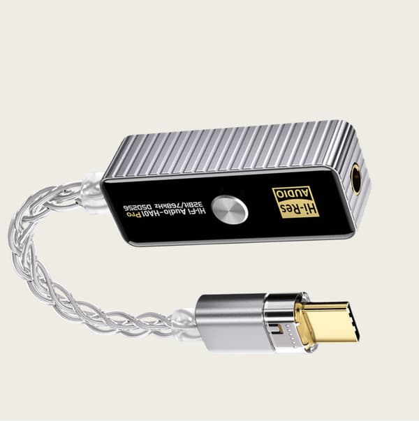 BJ06-Pro (HA01 PRO) Typ-C till 3,5 mm hörlursadapter Silver Silver