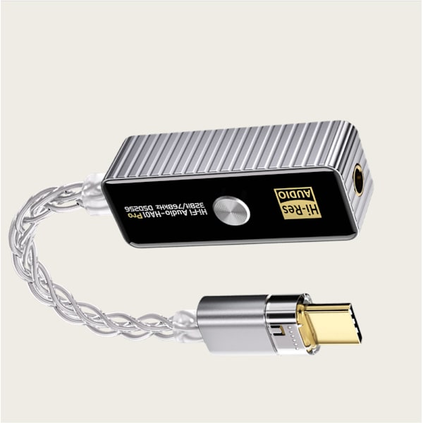 BJ06-Pro (HA01 PRO) Type-C til 3,5 mm hovedtelefon-lydadapter Silver Silver