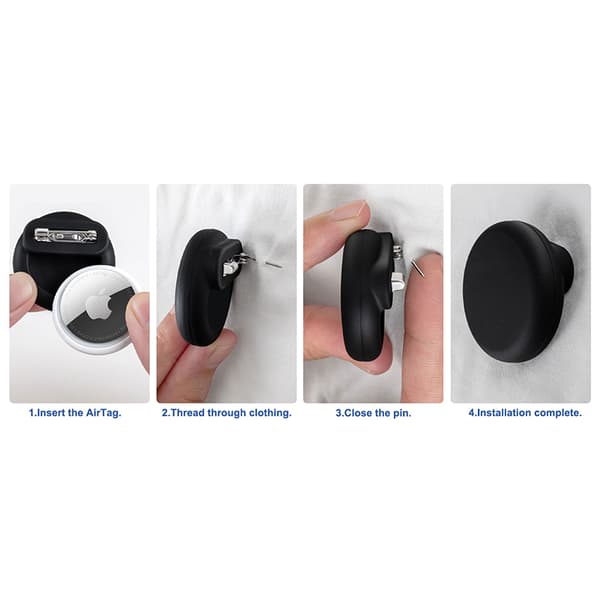 Silikone Airtag-etui med nøglering Black Black