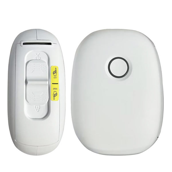 Mini Hvid Termisk Etiketprinter - Bærbar Bluetooth Etiketmaskine til iOS & Android