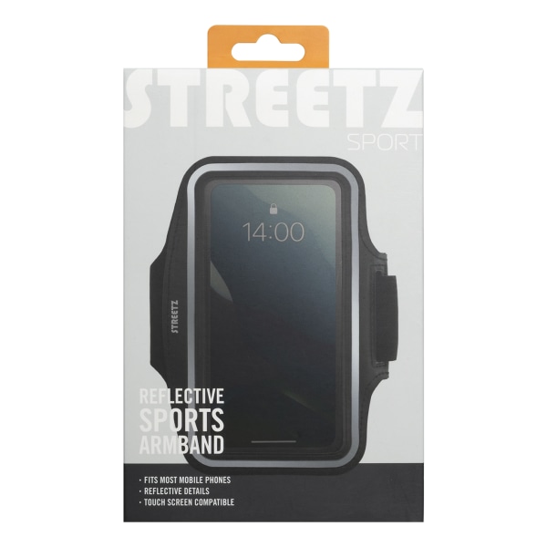 Sport armband reflective fits up to most 6.5" screens black