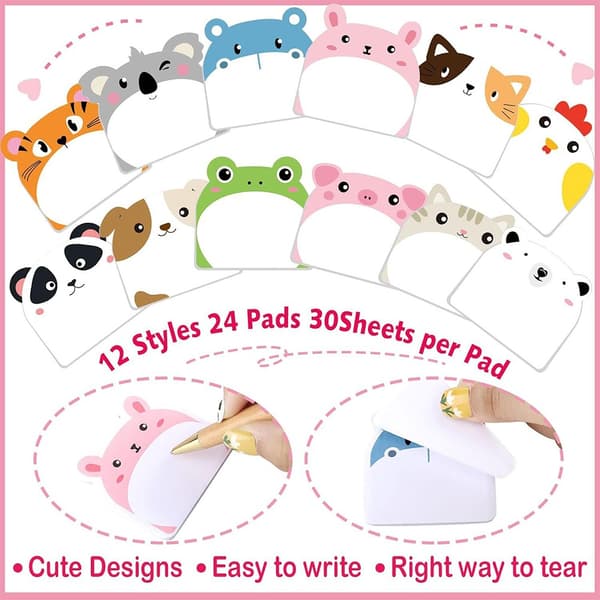 Søde Sticky Notes - 12-pak sæt med Panda Design