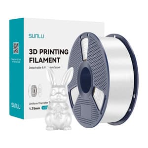 Sunlu PLA+ Silk-filament til 3D-printere, hvid, blank silkeoverflade og ±0,02 mm dimensionsnøjagtighed