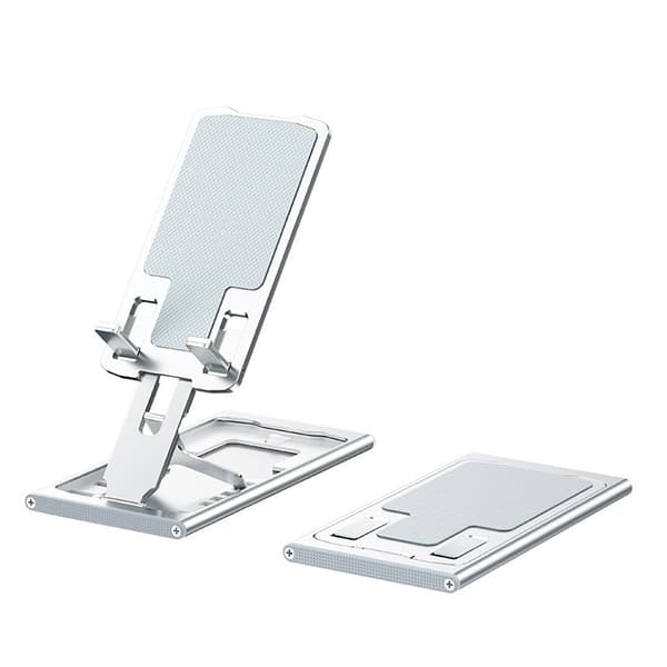 Telefon och surfplatta Fällbart ställ Justerbar bordshållare Silver Silver