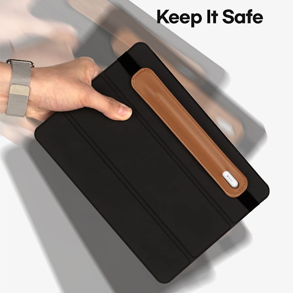 Apple Pencil-etui, PU-læder penneholder etui til iPad Pencil Brun