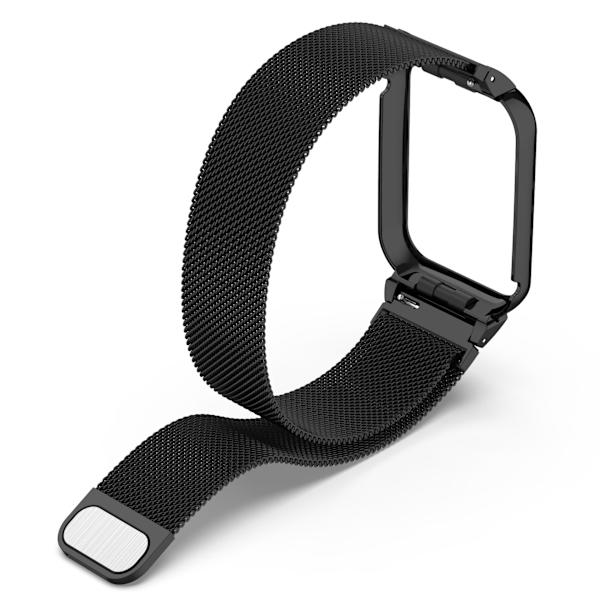 Klockarmband för Xiaomi Mi Band 8 Pro - Metallram med Milanese Loop Svart