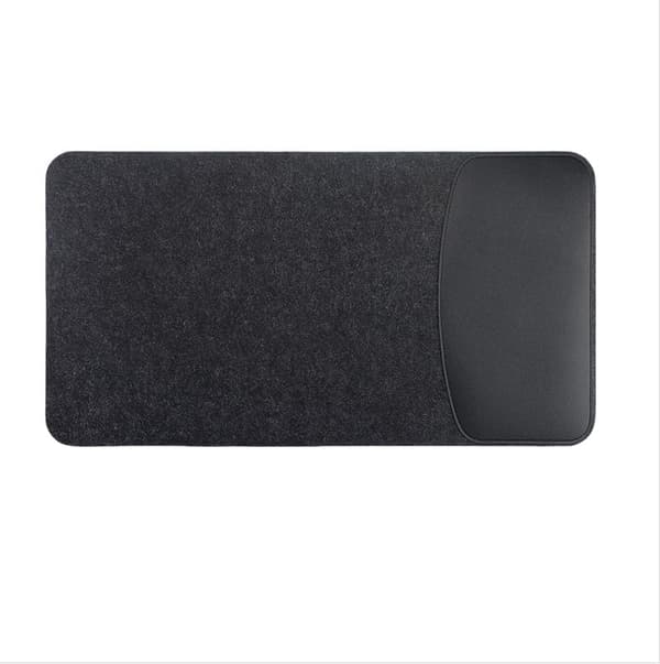 Elegant Filt & PU Læder Musemåtte Black M Black M