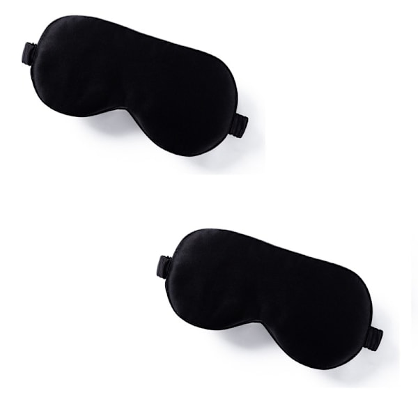 Sovmask i silke 2-pack Black Black
