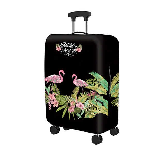 Skyddande resväskfodral, tjockt elastiskt bagagefodral Djungel flamingo mönster S
