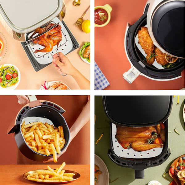 Air Fryer engangs, papirforing non-stick 200-pak Hvid 20.5 cm