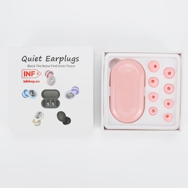 Silikone støjreducerende ørepropper med ringdesign, velegnet til side-sovende, ideel til kollegieværelser og studerende Pink Pink