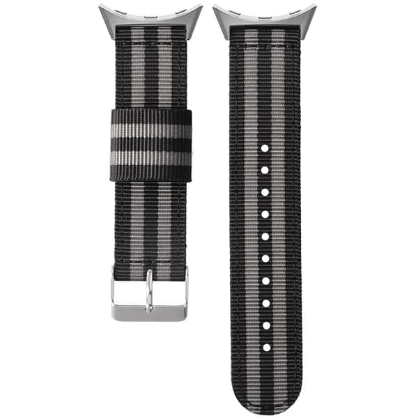 Flettet nylon urrem til Google Pixel Watch 1/2/3 Black+Grey Black+Grey