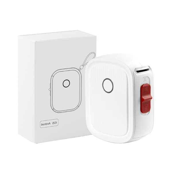Bærbar Mini Termisk Mærkatmaskine - 1/2-Tommers Bluetooth Labelprinter, Hvid, Kompatibel med Android og iOS