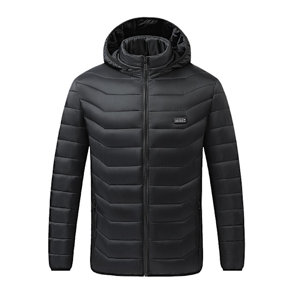 Opvarmet jakke med dobbelt kontrol og 9 varmezoner - sort 4XL