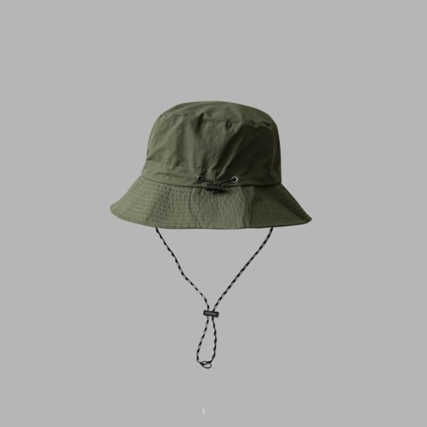 Bred Brättad Bucket Hat / Solhatt gräs färg