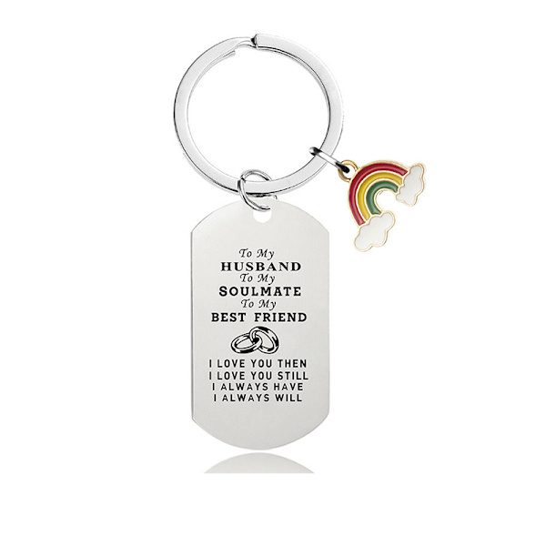 Regnbåge Nyckelring CHW005 - Silver Rostfritt Stål Nyckelring