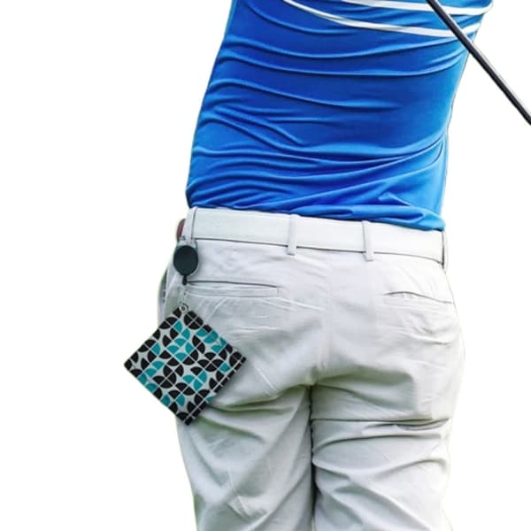 Premium-mikrokuituinen golfpyyhe karabiinikoukulla Blue Blue