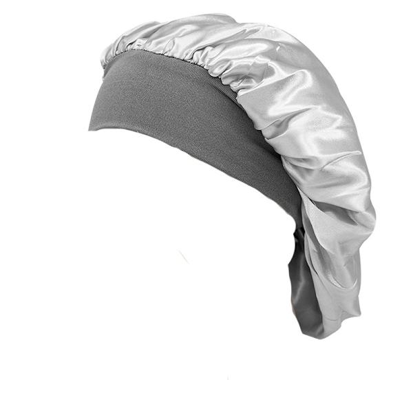 Elastisk Hårvårdsmössa 2-pack - Trendig, Andningsbar och Bekväm Sovmössa Silver Silver