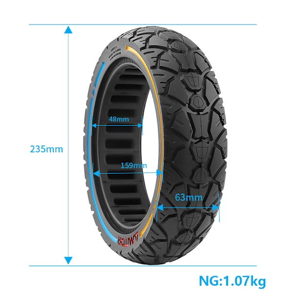Off-Road Solid Tire för 4Pro elektrisk skoter