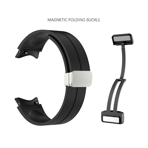 Silikoninen ranneke soljella Samsung Watch 5 Prolle Musta