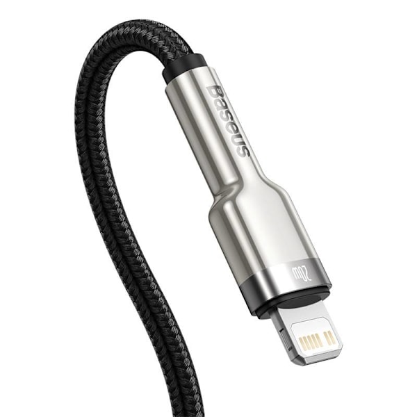 USB-C-kabel för Lightning Baseus Cafule, PD, 20W, 0,25m (svart)