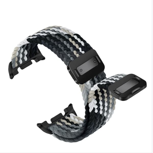 46mm Magnetiskt Spänne Elastiskt Flätat Nylonband Kompatibelt med Samsung Galaxy Watch 8 Classic Black+Grey Black+Grey