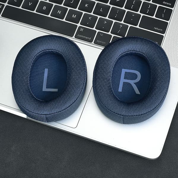 Ørepuder 2-pak kompatibel med QCY H3, H3 Lite og TOZO HT2 – blå mesh og memory foam til udskiftning