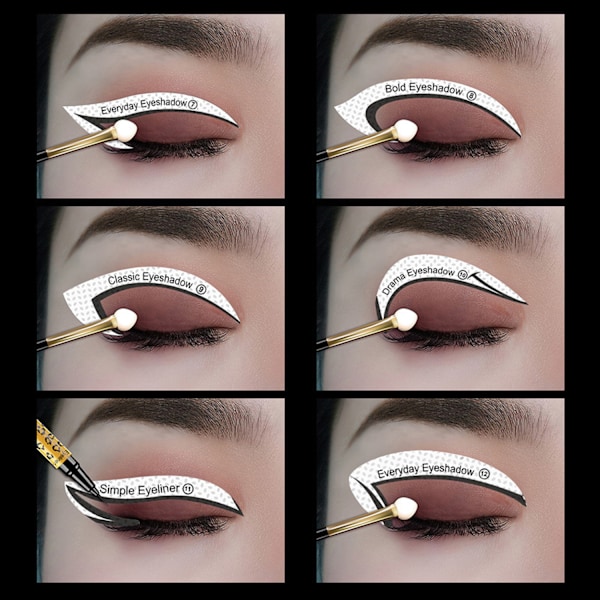 Ammattimainen eyeliner stencil luomiväri leima pads meikkityökalu Valkoinen