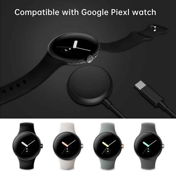 Trådløs oplader til smartwatch Black Black