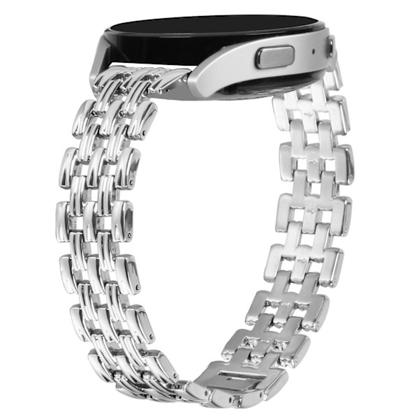 Klockarmband i rostfritt stål med diamanter och fem pärlor Silver