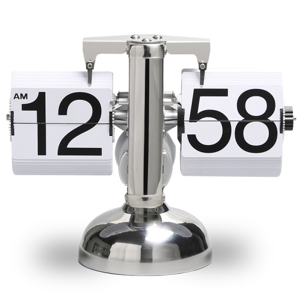 Automatisk Flip Page klocka Vintage Metal Balance Scale Flip Clock Vit