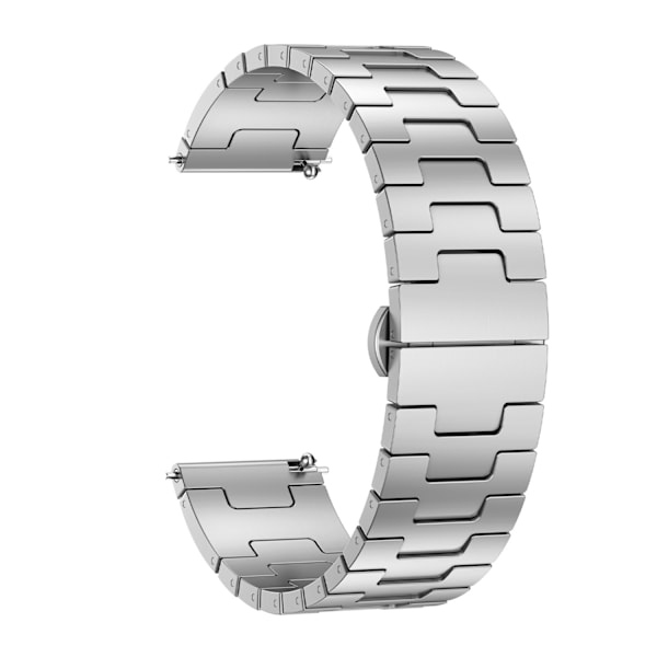 Titanium klockarmband för 22 mm Smartwatch Butterfly Clasp (DLC-förstärkt skydd) Silver