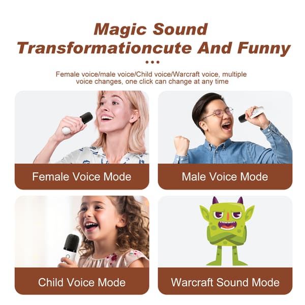 Y8 Karaoke-maskin med dubbla mikrofoner och Bluetooth-högtalare