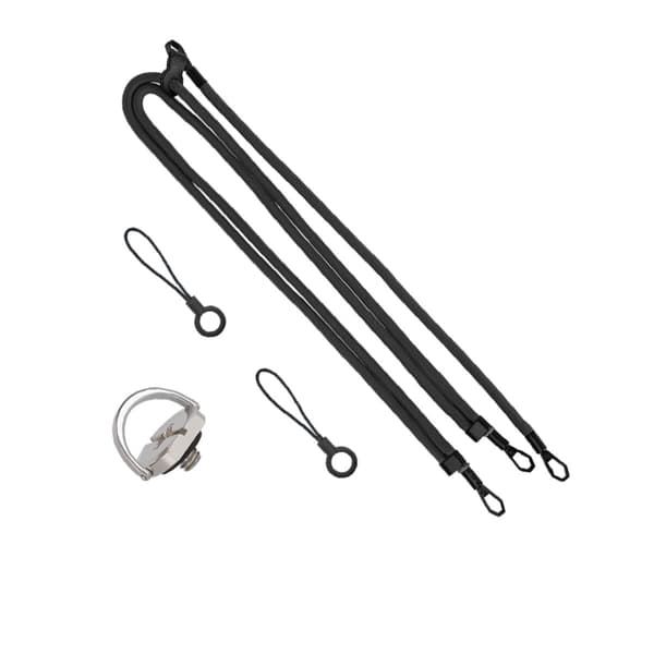 Multifunktionel halsrem kompatibel med Pocket-serien og OSMO 360 - dobbelt længde, polyester med aluminiumforbindelse og skrueadapter Black Black