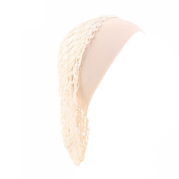 Elastisk hårnät med bred kant - Perfekt för sömn och hårvård Beige Beige