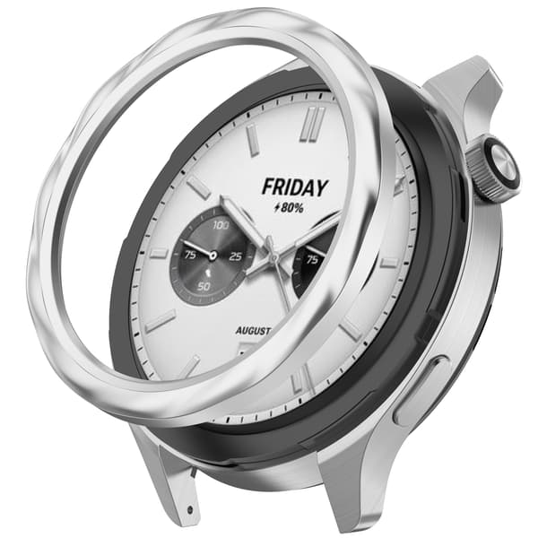 Opgrader din Xiaomi Watch S4/S3 med en elegant ramme i rustfrit stål Silver thread